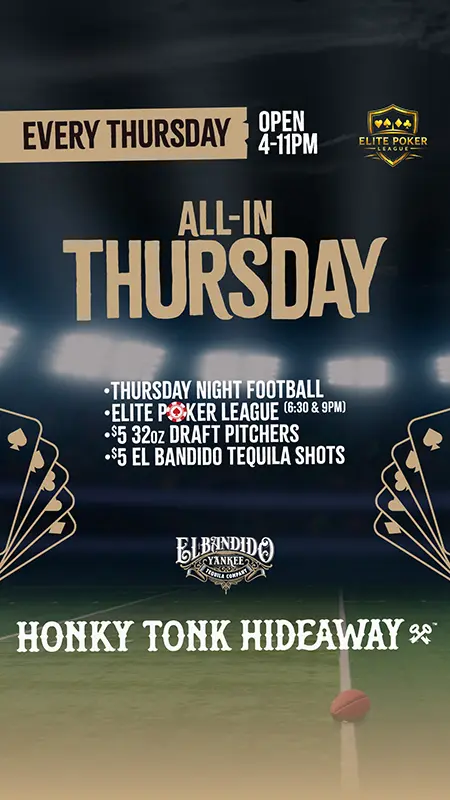 Thursday events at Honky Tonk Hideaway