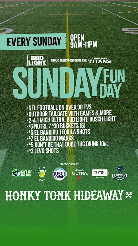 Sunday events at Honky Tonk Hideaway